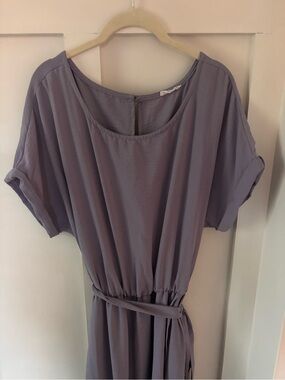 ChicSoul Purple Belted Midi Dress 1XL